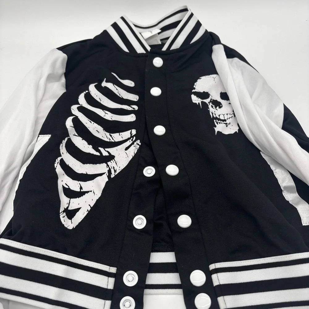 Girls Skeleton Scare Squad Halloween Costume Skirt And Jacket Medium‎ 8 To 10
